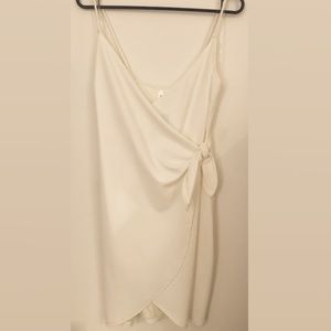 White Asymmetrical Spaghetti Strap Dress